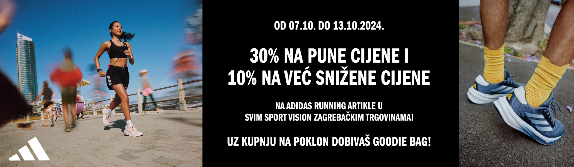 U susret Zagrebačkom maratonu u Sport Vision Zagrebačkim trgovinama ostvari popust na adidas running asortiman!